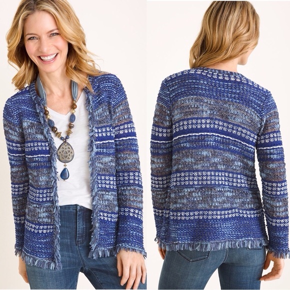Chico's Structured Fringe Cardigan - Picture 2 of 14